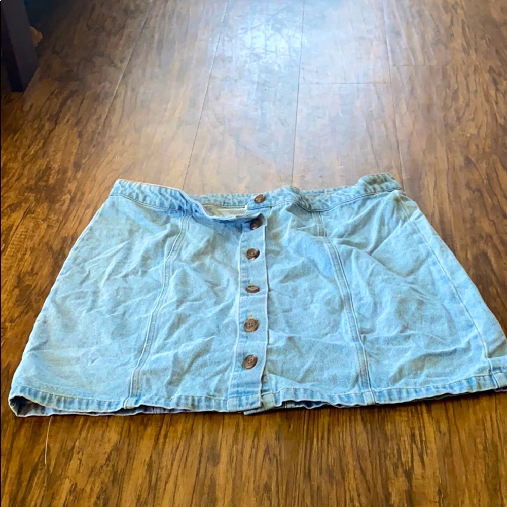 Cute, stylish, Jean, button-down skirt!